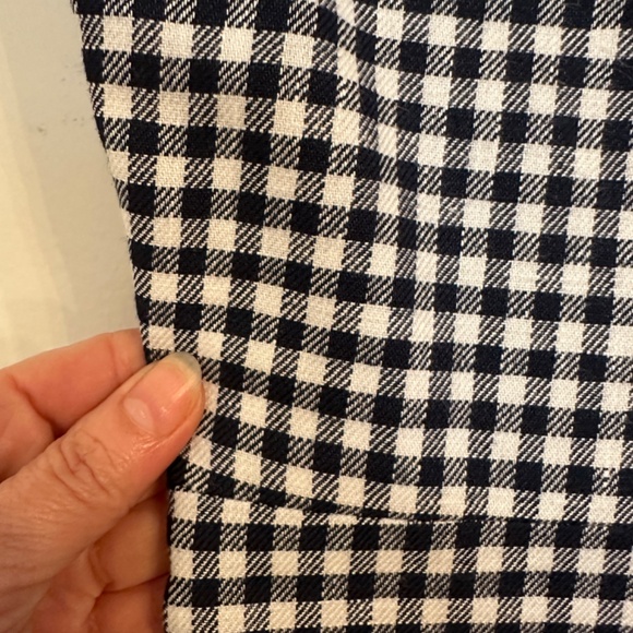 JCrew Hayden Navy White Gingham Cropped Flare Trouser Pant - Picture 6 of 6